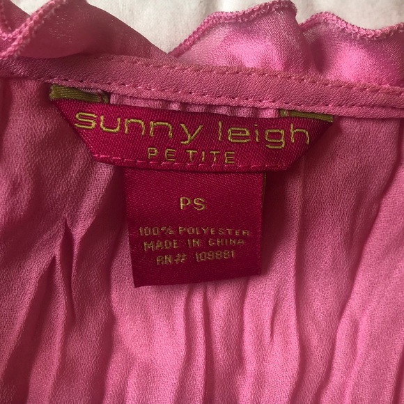 Pink Button Down Ruffle Blouse - Picture 5 of 5